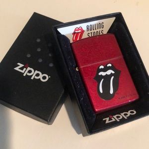 Red Metal Rolling Stones Zippo Lighter